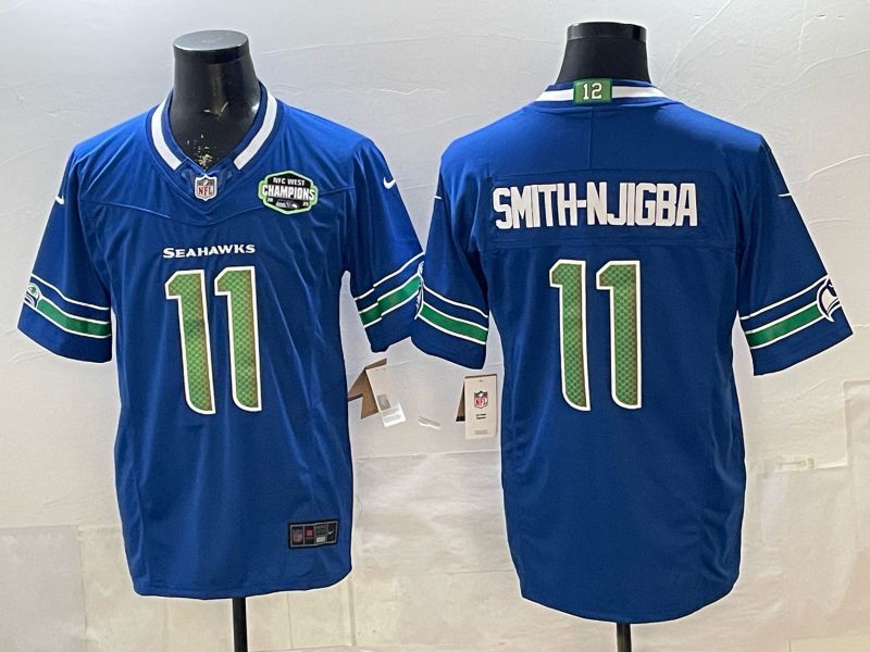 Men 2026 Seattle Seahawks #11 Smith-Hjigba Blue 6th generations Nike Limited NFL Jersey style 002